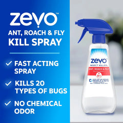 Zevo Ant, Roach, Fly Multi-Insect Trigger Spray - 12 fl oz/2ct: Safe for Kids & Pets, Indoor & Outdoor Use